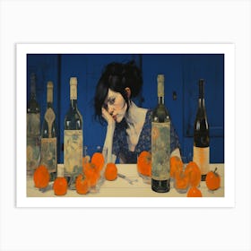 Oranges And Wine Art Print