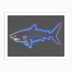 Neon Goblin Shark 4 Art Print