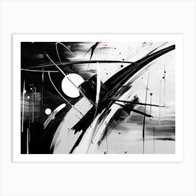Resistance Abstract Black And White 8 Art Print