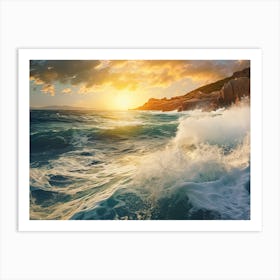 Sunset Over The Sea Art Print