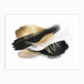 Gold And Black Abstract Painting 103 Art Print