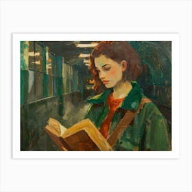 Girl Reading A Book 9 Art Print