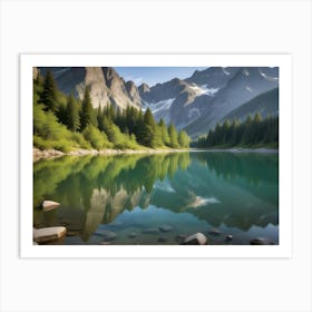 Mountain Lake - Mountain Lake Stock Videos & Royalty-Free Footage Art Print