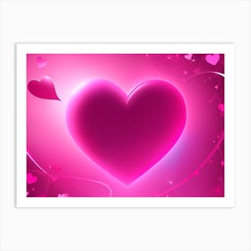 A Glowing Pink Heart Vibrant Horizontal Composition 2 Art Print