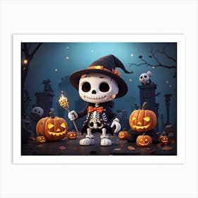 Halloween Skeleton 5 Art Print