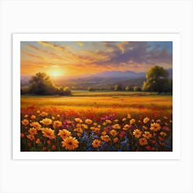 Sunset In The Meadow 25 Art Print