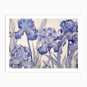 Violet Flower Drawing Art Print