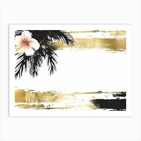 Gold Hibiscus Painting Art Print