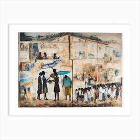 African Village wall art Art Print