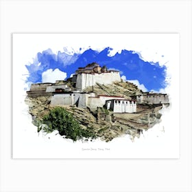 Gyantse Dzong, Tsang, Tibet Art Print