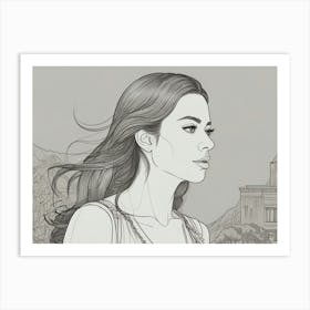 Girl With Long Hair 1 Art Print