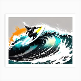 Surfer On A Wave Art Print