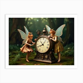 Clockwork Fairies Tinker With Time Art Print