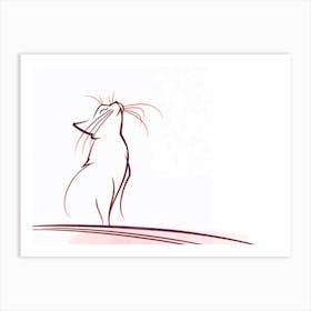 Cat Looking Up Art Print