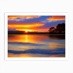 Sunset Over Lake 13 Art Print