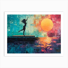 Modern Woman At Sunrise 4 Art Print