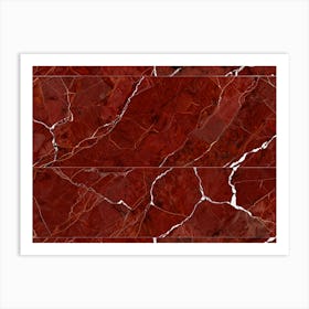 Red Marble Tile Art Print