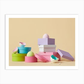 Easter Egg Boxes Art Print