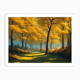 Yellow Trees In The Forest 4 Art Print