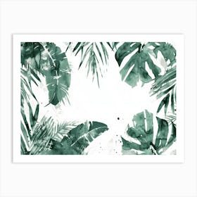 Watercolor Tropical Leaves 17 Art Print