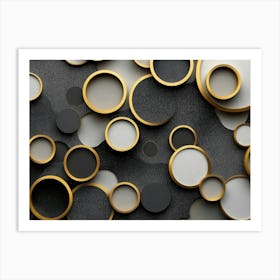 3d Abstract Circles Art Print