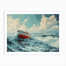 Boat In The Sea Art Print