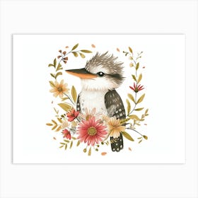 Little Floral Kookaburra 1 Art Print