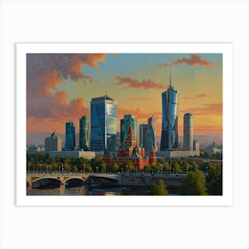 Moscow Skyline 3 Art Print