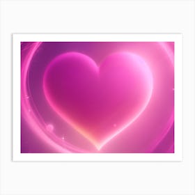 A Glowing Pink Heart Vibrant Horizontal Composition 10 Art Print