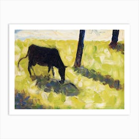 Black Cow In A Meadow, Georges Seurat Art Print