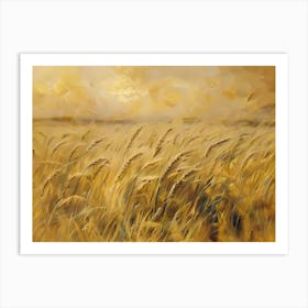 Wheat Field At Sunset Art Print