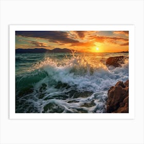 Sunset At The Beach 3 Art Print