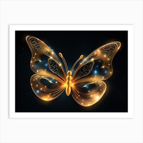 Golden Butterfly 71 Art Print