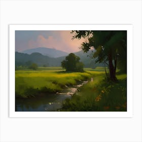 Nature Landscape Oil Paint 04 Art Print