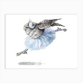 Owl Lake   White Owl Art Print