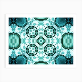 Blue And Green Pattern 1 Art Print