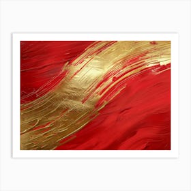 Gold And Red 4 Art Print