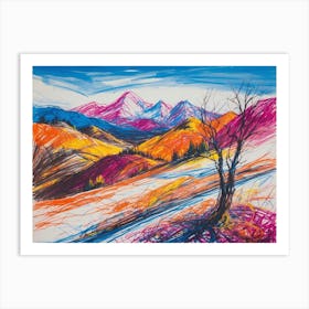 Withered Winter Hills Art Print