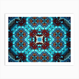 Blue Abstract Pattern From Spots 6 Art Print