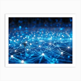 Abstract Digital Art Featuring Large Interconnected Datum Points Symbolizing An Ai Network In A Fut (5) Art Print