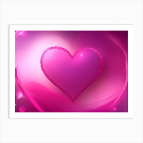 A Glowing Pink Heart Vibrant Horizontal Composition 53 Art Print