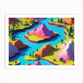 Low Poly Landscape Art Print