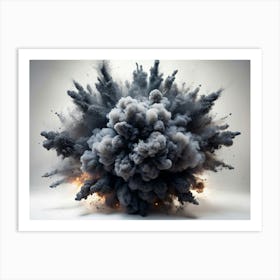 Dramatic Black And White Explosion Art Print