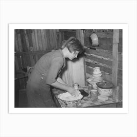Resident Of Mays Avenue Camp Making Biscuits, Oklahoma City, Oklahoma, See General Caption No, 21 By Russell Lee Art Print
