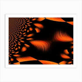 Abstract Fractal Orange Pattern Art Print