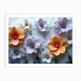 3d Artwork Flowers Art Print