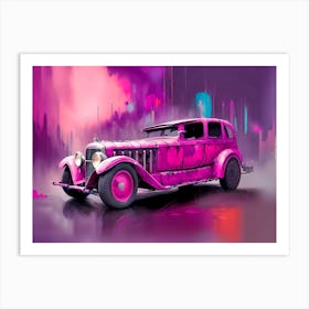 Pink Car 6 Art Print