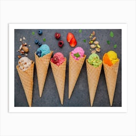 Ice Cream Fruits 1 Art Print