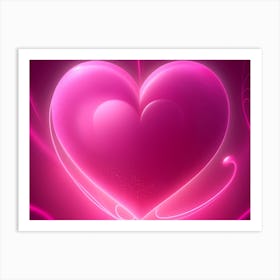 A Glowing Pink Heart Vibrant Horizontal Composition 6 Art Print