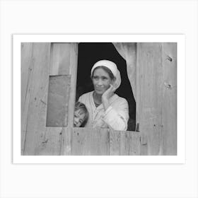 Mexican Woman And Son Looking Out Of Window Into Corral, San Antonio, Texas By Russell Lee Art Print